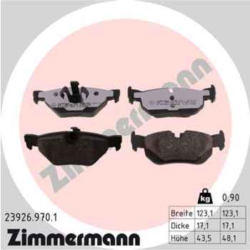 Zimmermann rd:z Brake pads for BMW 3 Cabriolet (E93) rear