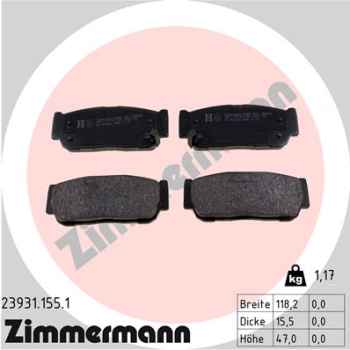 Zimmermann Brake pads for SSANGYONG REXTON W rear