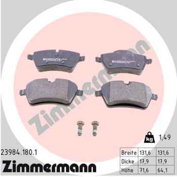 Zimmermann Brake pads for MINI MINI Coupe (R58) front