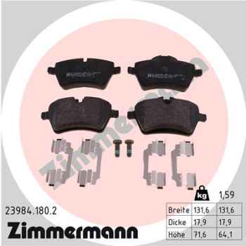 Zimmermann Brake pads for MINI MINI PACEMAN (R61) front
