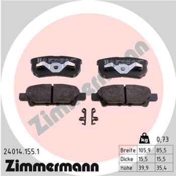 Zimmermann Brake pads for JEEP PATRIOT (MK74) rear