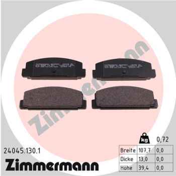 Zimmermann Brake pads for MAZDA 6 Stufenheck (GG) rear