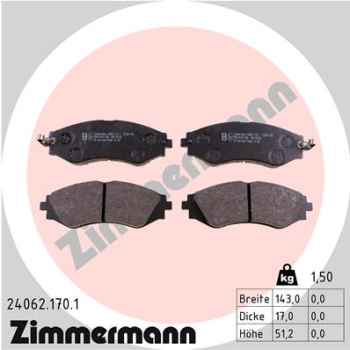 Zimmermann Brake pads for DAEWOO REZZO (U100) front
