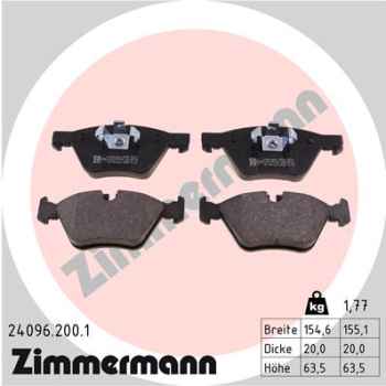 Zimmermann Brake pads for BMW 1 (E87) front