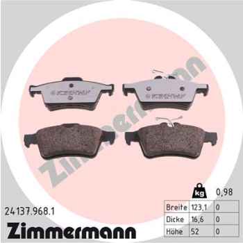 Zimmermann rd:z Brake pads for FORD C-MAX (DM2) rear