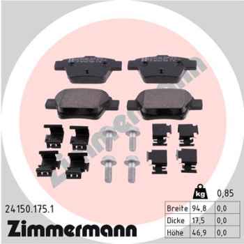 Zimmermann Brake pads for PEUGEOT 307 CC (3B) rear