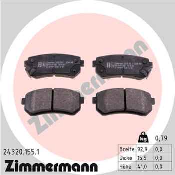 Zimmermann Brake pads for KIA CEE'D Schrägheck (ED) rear
