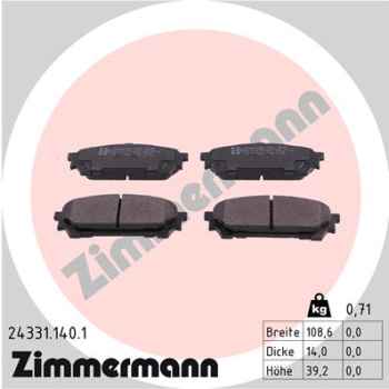 Zimmermann Brake pads for SUBARU IMPREZA Station Wagon (GG) rear