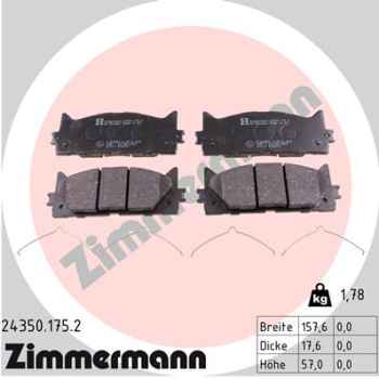 Zimmermann Brake pads for LEXUS ES (_V6_) front