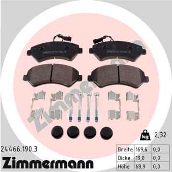 Zimmermann Brake pads for PEUGEOT BOXER Pritsche/Fahrgestell front