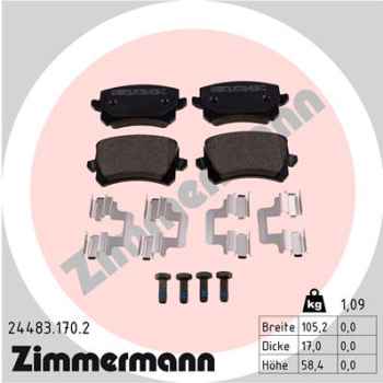 Zimmermann Brake pads for VW PASSAT (3G2) rear