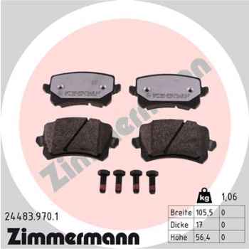 Zimmermann rd:z Bremsbeläge für VW PASSAT (3G2) hinten