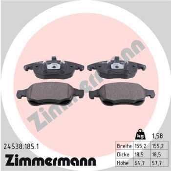 Zimmermann Brake pads for PEUGEOT 5008 (0U_, 0E_) front