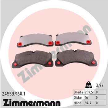Zimmermann rd:z Brake pads for PORSCHE PANAMERA Sport Turismo (971) front