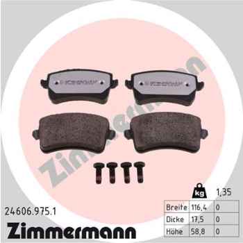 Zimmermann rd:z Brake pads for AUDI A4 Avant (8K5, B8) rear