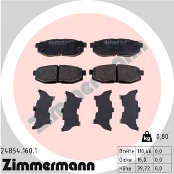 Zimmermann Brake pads for SUBARU LEGACY V Station Wagon (BR) rear