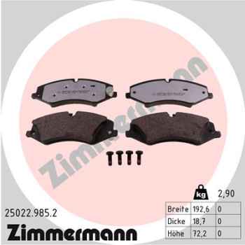 Zimmermann rd:z Brake pads for LAND ROVER RANGE ROVER SPORT (L320) front