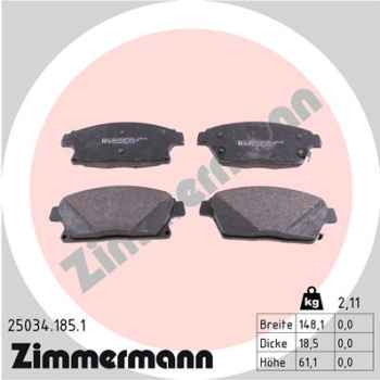 Zimmermann Brake pads for CHEVROLET CRUZE (J300) front