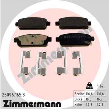 Zimmermann Brake pads for VAUXHALL ZAFIRA Mk III (P12) rear