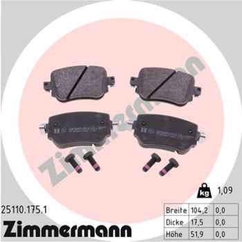 Zimmermann Brake pads for VW CADDY ALLTRACK Kombi (SAB) rear