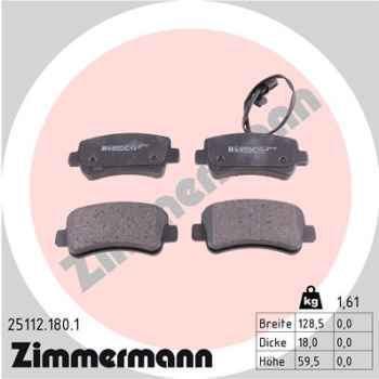 Zimmermann Brake pads for OPEL MOVANO B Bus (X62) rear