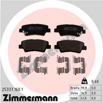 Zimmermann Brake pads for HYUNDAI i20 (GB, IB) rear