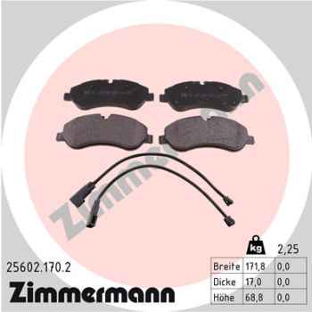 Zimmermann Brake pads for FORD TRANSIT CUSTOM Bus front