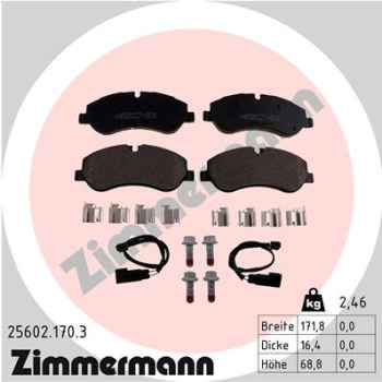Zimmermann Brake pads for FORD TRANSIT CUSTOM Bus front