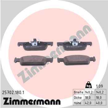 Zimmermann Brake pads for SMART FORTWO Cabriolet (453) front