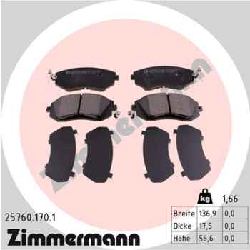 Zimmermann Brake pads for SUBARU XV (GP) front