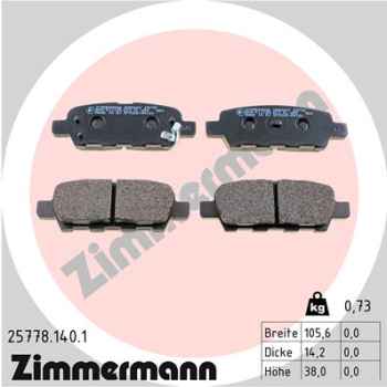 Zimmermann Brake pads for INFINITI Q70 (Y51) rear