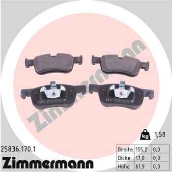 Zimmermann Brake pads for CITROËN C4 Grand Picasso II front