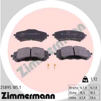 Zimmermann Brake pads for PEUGEOT 308 II front