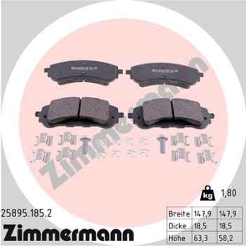 Zimmermann Brake pads for PEUGEOT 308 SW II front