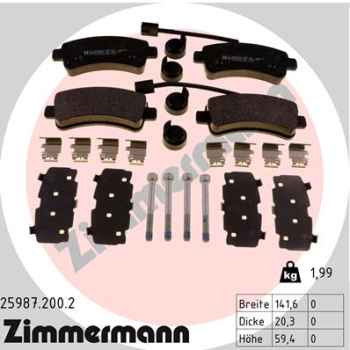 Zimmermann Brake pads for PEUGEOT BOXER Pritsche/Fahrgestell rear