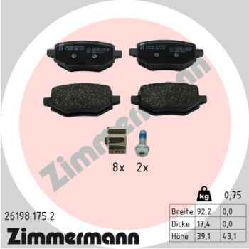 Zimmermann Brake pads for CITROËN C4 X (BD_, BE_, BF_) rear