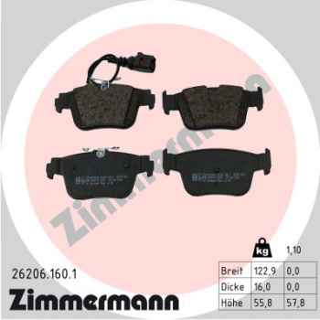 Zimmermann Brake pads for AUDI A3 Limousine (8YS, 8YM) rear