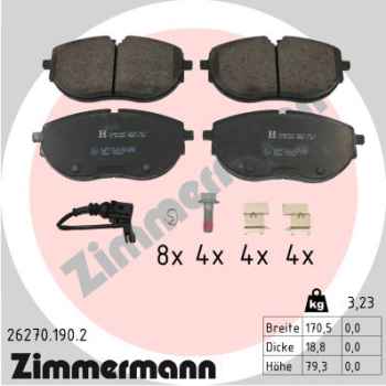 Zimmermann Brake pads for VW TRANSPORTER T6 Kasten (SGA, SGH, SHA, SHH) front