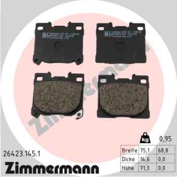 Zimmermann Brake pads for TOYOTA YARIS (_P21_, _PA1_, _PH1_) rear