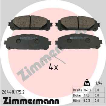 Zimmermann Brake pads for TOYOTA HIGHLANDER (GSU7_, AXUH7_, TXUA7_) front