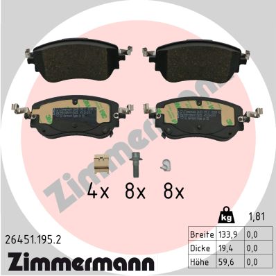 Zimmermann Brake pads for FIAT TIPO Stufenheck (356_, 357_) front