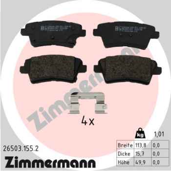 Zimmermann Brake pads for KIA OPTIMA Sportswagon (JF) rear