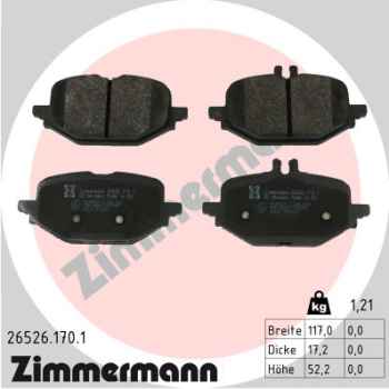 Zimmermann Brake pads for MERCEDES-BENZ C-KLASSE (W206) rear