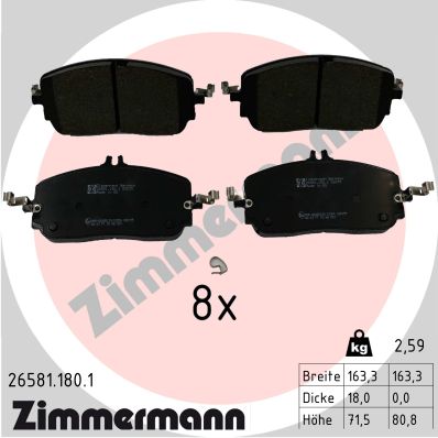 Zimmermann Brake pads for MERCEDES-BENZ C-KLASSE T-MODEL (S206) front