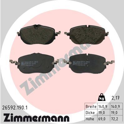 Zimmermann Bremsbeläge für MERCEDES-BENZ C-KLASSE All-Terrain (S206) vorne