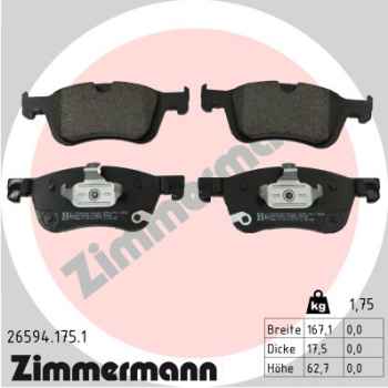 Zimmermann Brake pads for MERCEDES-BENZ EQT (W420) front