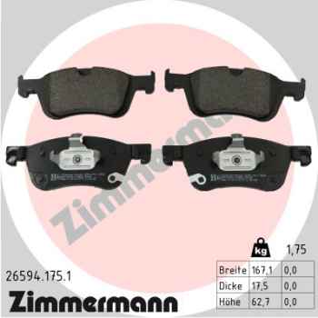 Zimmermann Brake pads for NISSAN TOWNSTAR Kasten/Großraumlimousine (XFK) front