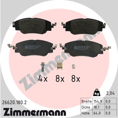 Zimmermann Bremsbeläge für DS DS 3 / DS 3 CROSSBACK (UR_, UC_, UJ_) vorne