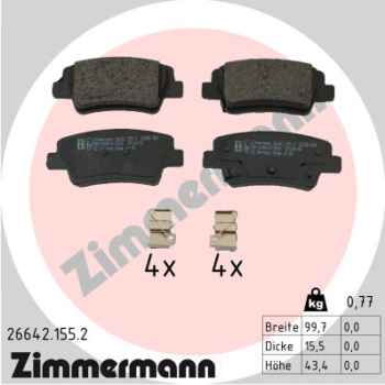 Zimmermann Brake pads for HYUNDAI i20 III (BC3, BI3) rear