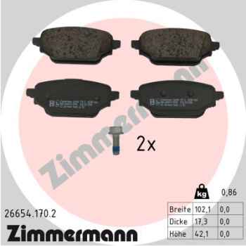 Zimmermann Brake pads for NISSAN TOWNSTAR Kasten/Großraumlimousine (XFK) rear